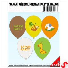Safari Gizemli Orman Temalı 30cm Balon - 5 Adet