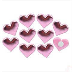 Yapışkanlı Kalp Sticker, 3,5 cm x 10 Adet - Pembe