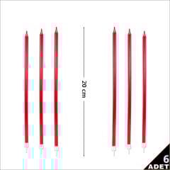 Krom MuM, 20 cm x 6 Adet - Kırmızı