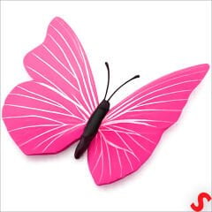3D Baskılı PVC Kelebek SüS, 7,5 cm x 10 Adet - Pembe
