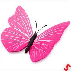 3D Baskılı PVC Kelebek SüS, 7,5 cm x 10 Adet - Pembe