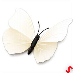 3D Baskılı PVC Kelebek SüS, 7,5 cm x 10 Adet - Beyaz