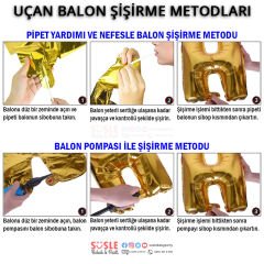 7 Yaş Rakam Folyo Balon, 100 cm - Altın