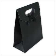 El Geçmeli Karton Çanta 38 x 27 x 15 cm, Siyah - 1 Adet