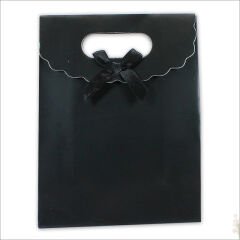 El Geçmeli Karton Çanta 38 x 27 x 15 cm, Siyah - 1 Adet