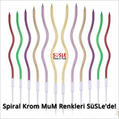 Spiral Krom MuM, 15 cm x 6 Adet - Mavi