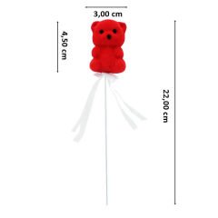 Ayıcık Çubuk, 22 x 4,5 x 3 cm Kırmızı - 1 Adet