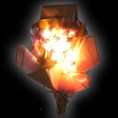 9 Pelüş Ayıcıklı ve Led Işıklı Buket, 57cm x 45cm - Pembe