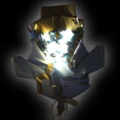 9 Pelüş Ayıcıklı ve Led Işıklı Buket, 57cm x 45cm - Mavi