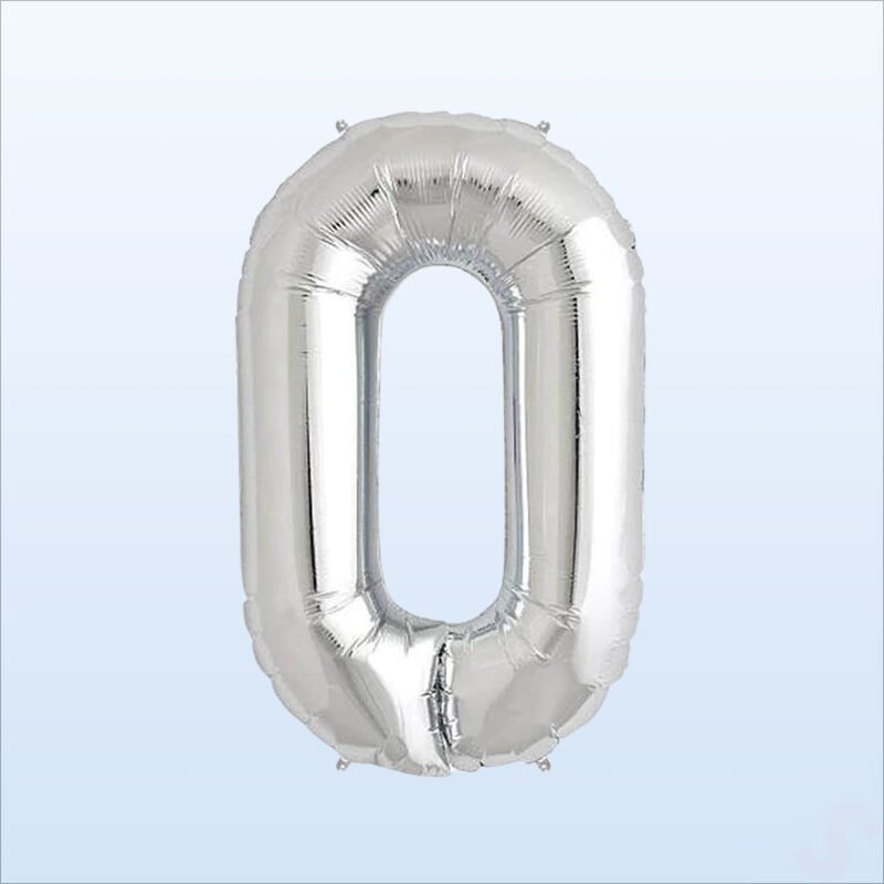 0 Yaş Rakam Gümüş Folyo Balon - 76 cm