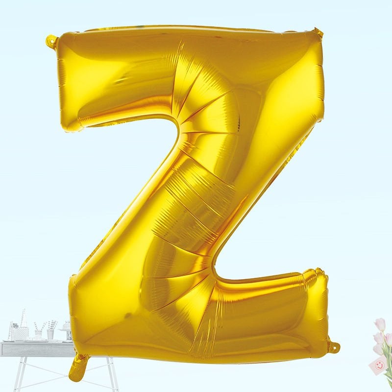 Z Harf Folyo Balon, 100 cm - Altın