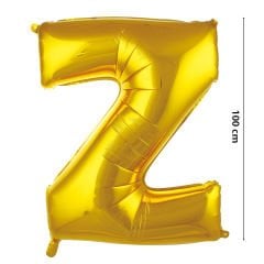 Z Harf Folyo Balon, 100 cm - Altın