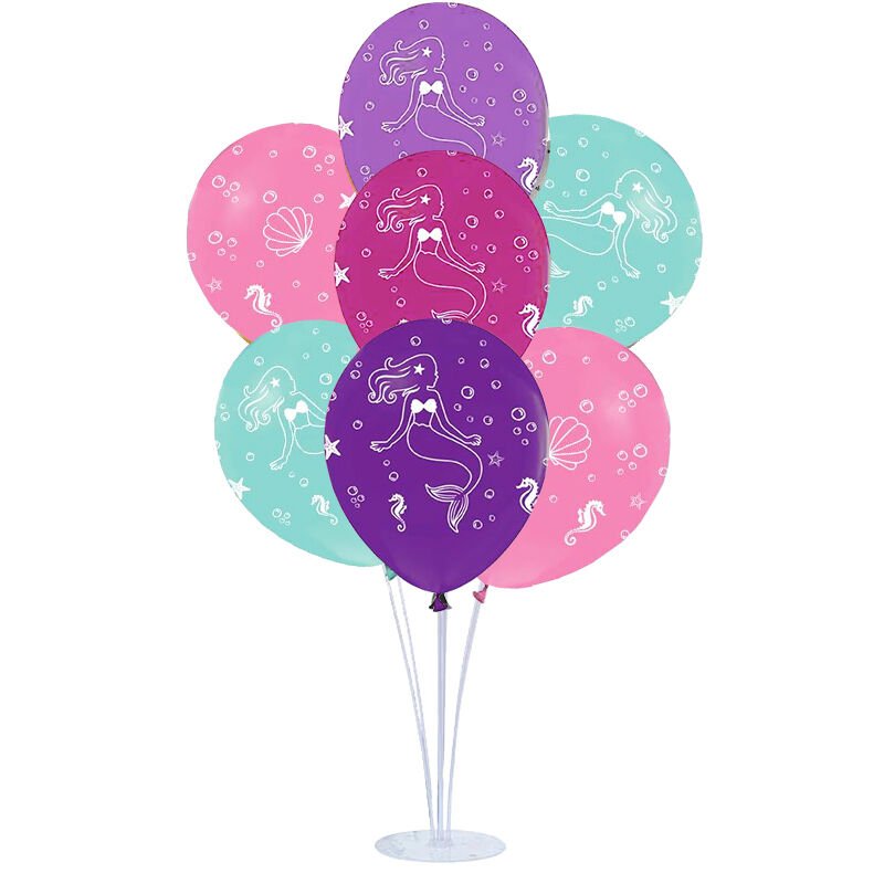 Balon Standlı, 7 Adet - Deniz Kızı Balon