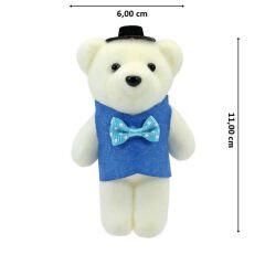 Süslü Minik Ayıcık Süs, 11cm x 6cm - 1 Adet Mavi