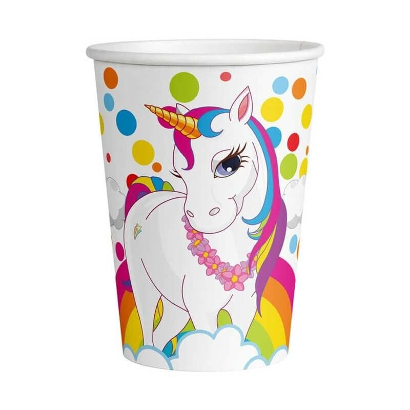 Unicorn Rainbow, Karton Bardak, 8 Adet