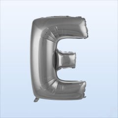 E Harf Gümüş Folyo Balon - 76 cm