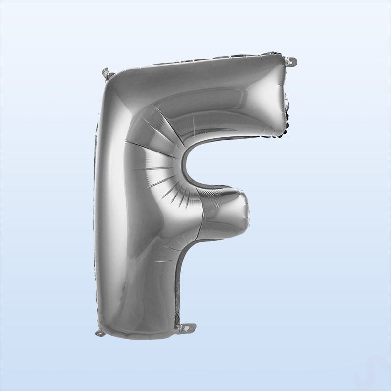 F Harf Gümüş Folyo Balon - 76 cm