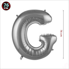 G Harf Gümüş Folyo Balon - 76 cm