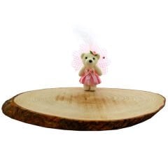 Süslü Minik Ayıcık Süs, 11cm x 6cm - Pembe