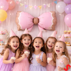 Fiyonk Folyo Balon, 91 cm x 60 cm - Retro Pembe