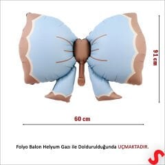 Fiyonk Folyo Balon, 91 cm x 60 cm - Retro Mavi