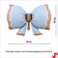 Fiyonk Folyo Balon, 91 cm x 60 cm - Retro Mavi