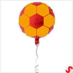 Sarı Kırmızı Futbol Topu Folyo Balon - 45 cm