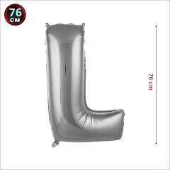 L Harf Gümüş Folyo Balon - 76 cm