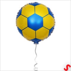 Sarı Lacivert Futbol Topu Folyo Balon - 45 cm