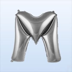 M Harf Gümüş Folyo Balon - 76 cm