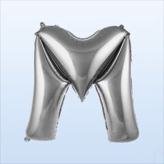 M Harf Gümüş Folyo Balon - 76 cm