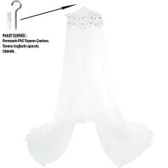 Yatak Gölgelikli Mega Boy Lüks Cibinlik Sineklik - Beyaz