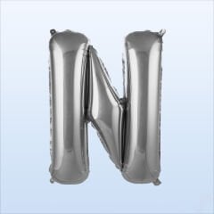 N Harf Gümüş Folyo Balon - 76 cm