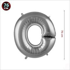 O Harf Gümüş Folyo Balon - 76 cm