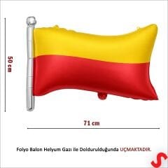 Sarı Kırmızı Bayrak Folyo Balon - 71 cm x 50 cm