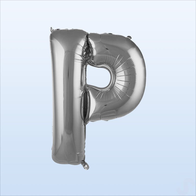 P Harf Gümüş Folyo Balon - 76 cm