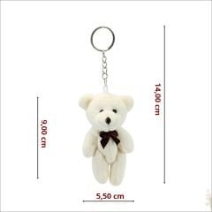 Peluş Ayıcık Anahtarlık, 9 x 5,5 cm - Krem