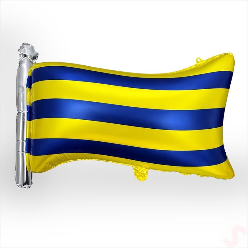 Sarı Lacivert Bayrak Folyo Balon - 71 cm x 50 cm