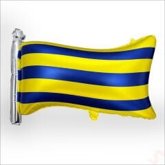 Sarı Lacivert Bayrak Folyo Balon - 71 cm x 50 cm