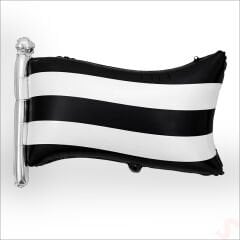 Siyah Beyaz Bayrak Folyo Balon - 71 cm x 50 cm