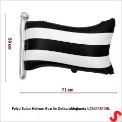 Siyah Beyaz Bayrak Folyo Balon - 71 cm x 50 cm