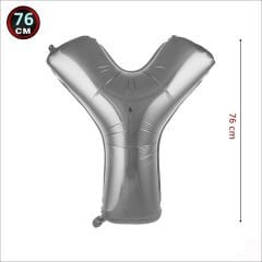 Y Harf Gümüş Folyo Balon - 76 cm