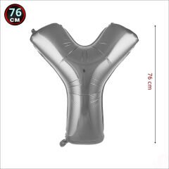 Y Harf Gümüş Folyo Balon - 76 cm