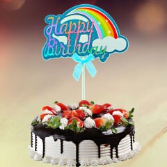 Hologram Pasta Süsü Kek Çubuğu, 22 x 14,5 cm - Mavi