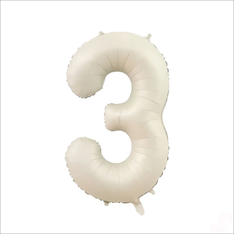 3 Yaş Rakam Krem Folyo Balon - 76 cm