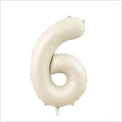 6 Yaş Rakam Krem Folyo Balon - 76 cm