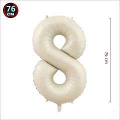 8 Yaş Rakam Krem Folyo Balon - 76 cm