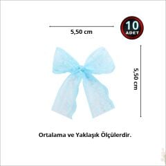 Güpür Dantel 10 Adet Fiyonk, 5,5 cm - Mavi