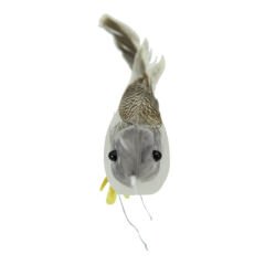Tüylü Yapay Kuş, 7,50 cm - 1 Adet NATURAL