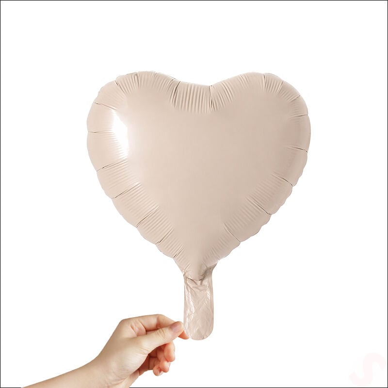 Kalp Folyo Balon, 45cm - Bej